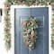Glitzhome® 28"H Christmas Red Pomegranate Berry & Holy Leaf Teardrop